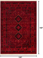 Unique Loom Tekke Collection Area Rug - Sheibani (10' x 14' 1" Rectangle, Red/ Black)