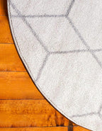 Unique Loom Trellis Frieze Collection Area Rug - Geometric (7' Round, Ivory/ Gray)