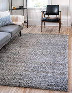 Unique Loom Solid Shag Collection Area Rug (5' 1" x 8' Rectangle Cloud Gray)