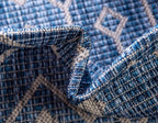 Unique Loom Outdoor Trellis Collection Area Rug - Tribal Trellis (2' x 8' Runner, Blue/ Ivory)