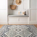 Rugshop Cream and Black Southwestern Tribal Area Rug – Boho Geometric Diamond Pattern Carpet for Living Room, Bedroom, or Entryway – Soft Modern Rustic Floor Décor 4' x 6' Cream
