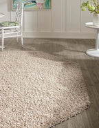 Unique Loom Solid Shag Collection Area Rug (7' 10" Octagon, Taupe)