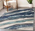 LUXE WEAVERS Lagos Collection 7983 Blue 4x5 Art Deco Area Rug