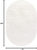 Eyely UES100T-6OV Supersoft Haze Solid Low-Pile Indoor Area Rug, Coastal, Bohemian, Minimalist, Classic, Casual for Bedroom,Kitchen,Living Room,Non Shedding,Easy-Washing, Cream, 6 X 9 Oval