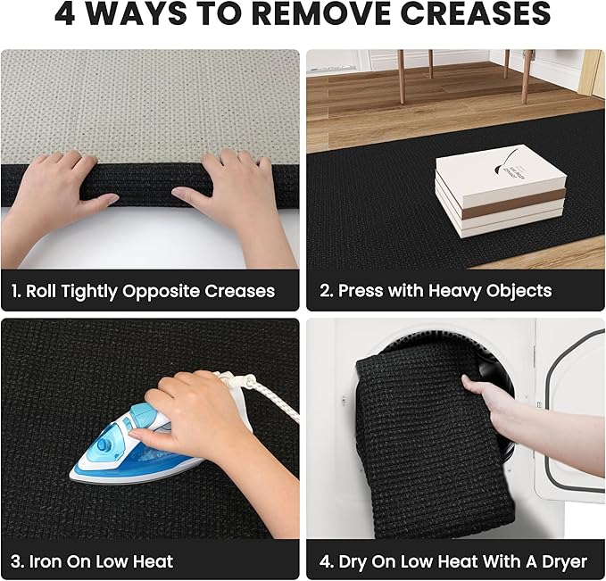 Braided Runner Rug 3x16 Ft Washable Runners for Hallways Non Slip Rubber Backed Kitchen Runners Cotton Long Entryway Runner Indoor, Woven Carpet for Hall Stair Entryway, Black/Grey