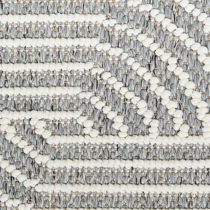 Nourison Home Textured Home Charcoal Ivory 3'11" x 5'11" Area Rug - Easy Clean, Non Shedding, Bed Room, Living Room, Dining Room, Kitchen (4' x 6')