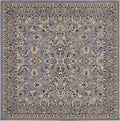 Unique Loom Sialk Hill Collection Area Rug - Washington (7' 10" Square Gray/Black)