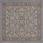 Unique Loom Sialk Hill Collection Area Rug - Washington (7' 10" Square Gray/Black)