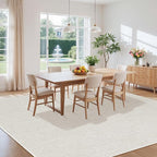 LBRO2M Easy Jute Solid Area Rug 8X10 Washable Rugs for Living Room Bedroom Natural Jute Indoor Outdoor Carpet Durable, Solid Non Shedding Eco Friendly (8X10 Light Ivory)