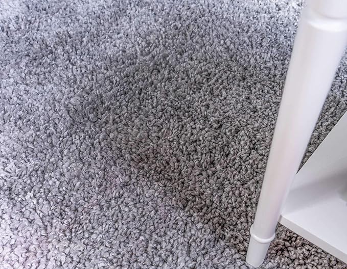 Unique Loom Davos Shag Collection Area Rug - Solid (4' 1" x 6' 1" Rectangle, Sterling)