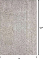 Modern Herringbone Chevron Collection Handcrafted Wool Area Rug - Durable, Zigzag Pattern, for High Traffic, Contemporary Design for Living Room, Bedroom, Dining Room Decor (Dark Olive, 8' x 10')
