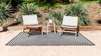 Unique Loom Sabrina Soto Outdoor Collection Geometric, Modern, Vibrant, Carved Area Rug (5' 0 x 8' 0 Rectangular, Black/ Ivory)