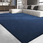 Large Area Rugs for Living Room Bedroom, 6x9 Feet Navy Blue Rug, Minimalist Modern Shag Rug, Soft Thick Memory Foam Indoor Carpet, Non-Slip Washable Rug for Boys Girls Dorm Nursery Room Home Decor