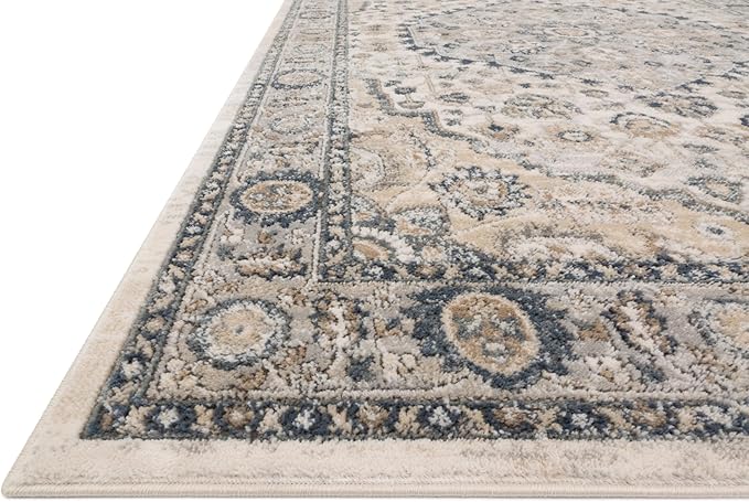 Loloi Teagan Collection TEA-01 Natural/Lt. Grey 9'-9" x 13'-6" Area Rug, Large, Soft Neutral Rug, High-Traffic for Living Room, Bedroom, Home Office, Dining Area