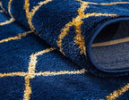 Unique Loom Marilyn Monroe Glam Collection Area Rug - Trellis (5' 1' x 8' Rectangle, Navy Blue Gold/ Gold)