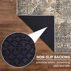 Keen Home Design 2x12 Rug - Machine Washable Runner Rug with Non-Slip Backing, Ideal for Hallway, Entryway, Kitchen, Laundry Room - Vintage, Easy Clean, Durable, Low Pile - (2'6" x 12')