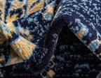 Unique Loom Taftan Collection Border Geometric Tribal Inspired Design Area Rug (8' 0 x 10' 0 Rectangular, Navy Blue/ Gold)