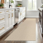 EARTHALL Washable Runner Rug 3x8 Ft Non Slip Runners for Hallways Wide Cotton Rubber Backed Kitchen Runner Braided Indoor Floor Carpet for Entryway, Hallway, Kitchen, Bedroom, Send/Beige