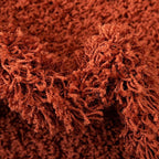 Unique Loom Solid Shag Collection Area Rug (3' 3" Round, Terracotta)