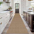 IOHOUZE Washable Exrea Long Hallway Runner Rug 3x18 Non Slip Rubber Backed Kitchen Runner Entryway Runner Indoor, Woven Rugs Floor Carpet for Kitchen Hall Entryway Stair, Orange/Tan/Brown