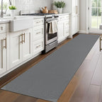 Braided Runner Rug 2x10 Ft Washable Runners for Hallways Non Slip Rubber Backed Kitchen Runners Cotton Long Entryway Runner Indoor, Woven Carpet for Hall Kitchen Entryway, Dark Grey/Grey