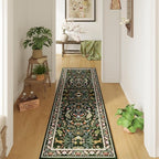 Runner Rug Washable Kitchen Runner 2'6''x8' Rug for Entryway Indoor Floral Non-Slip Soft Carpet for Hallways, Kitchen, Laundry, Bedroom, Bathroom (Emerald Green)