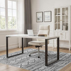 Nakagishi 5x7 Area Rugs Living Room: Washable Large Neutral Soft Rug Stain Resistant Non-Slip Carpet for Men Modern Home Enthusiasts Aged 25-45 - High Traffic Areas - Bedroom Office- Black White