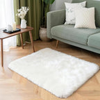 2x3 Solid Fluffy White Area Rug – Washable, Durable, Small Bedroom Rug, Non-Slip High Pile Shag Rugs for Living Room, Bedroom, Bedside, Dorms,Grils Rooms, Kids Room, Soft Indoor Floor Carpet