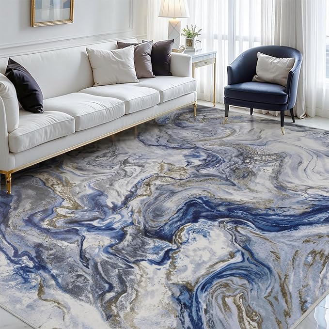 5x7 Area Rugs for Living Room, Modern Abstract Rug for Bedroom, Contemporary Machine Washable Rug, Large Stain Resistant Carpet for Dining Room Playroom Home Office, Pet & Kids Friendly