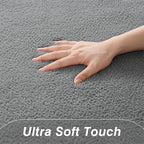 Area Rugs for Living Room Bedroom, 4 x 6 Ft Non-Slip Modern Area Rug, Soft Thickened Memory Foam Rug, Comfy Minimalist Indoor Carpet for Boys Girls Room Nursery Dorm Home Decor, Grey