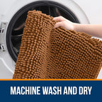 OLANLY Bathroom Rugs 30x20, Extra Soft Absorbent Chenille Bath Rugs, Rubber Backing Quick Dry, Machine Washable Bath Mats for Bathroom Floor, Tub and Shower, Home Decor Accessories, Ochre