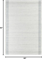 Mark&Day Wool Rugs, 5x8 Janmichael Solid and Border Gray/Ivory Area Rug, Grey Ivory Black Carpet for Living Room, Bedroom or Kitchen (5' x 7'6")