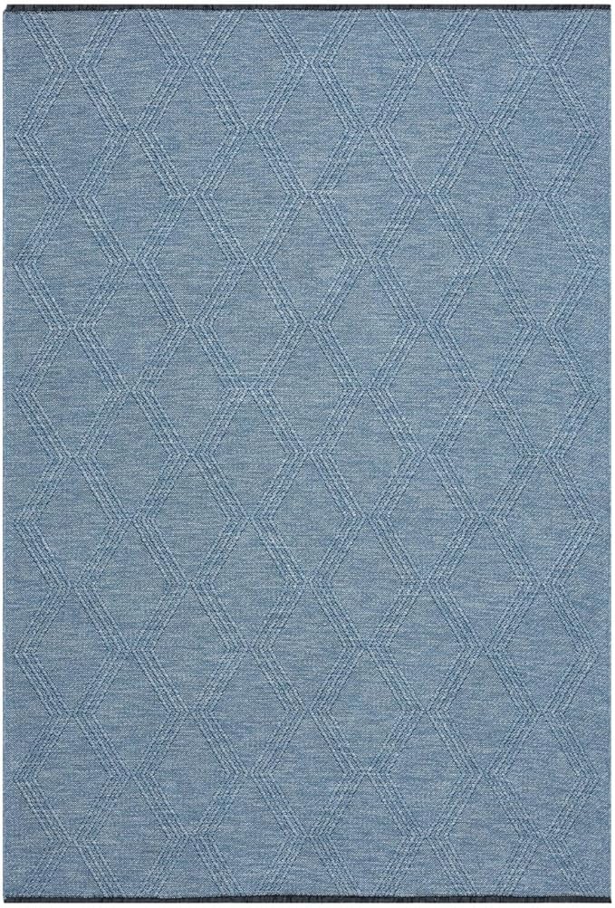 LUXE WEAVERS Modern Farmhouse Blue 5x7 Washable Area Rug, Anti-Slip Diamond Pattern Carpet
