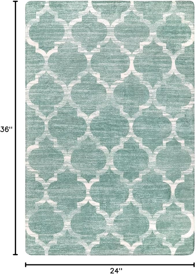 Lahome Moroccan Washable Kitchen Rug - 2x3 Small Non-Slip Entry Rugs Door Mat Indoor Entrance Soft Throw Area Rugs for Bedroom Sage Distressed Floor Doormat for Bathroom Entryway Laundry Living Room