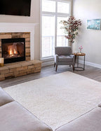 Unique Loom Solid Shag Collection Area Rug (10' x 13' 11" Rectangle, Snow White)