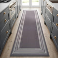 Beverly Rug Non Slip Area Rugs 2x5 Modern Bordered Non Skid Rubber Backing Soft Runner Rug for Living Dining Room Easy to Clean Non Shedding Kitchen Bedroom Indoor Carpet 2 x 5 Gray