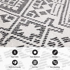 Rugshop Boho Cream Tribal Area Rug Modern Indoor Carpet for Living Room, Bedroom, or Entryway – Non-Shedding, Low Pile Geometric Design 7' 10" x 10'