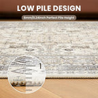 zesthome 10x14 Area Rugs,Stain Resistant Washable Rug,Ultra-Thin Rugs for Living Room,Bedroom,Non-Slip Backing Home Decor Large Area Rug (Beige,10'x14')