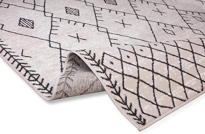 Furnish my Place Trellis Pattern Rug - 5 ft. x 8 ft, Peach, Bohemian Rug with Transitional Design