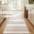 BESTSWEETIE 2x8 Area Rugs for Living Room Washable Moroccan Farmhouse Neutral Geometric Low Pile Non-Slip Soft Print Pattern Rug for Bedroom Kitchen Dining Room Entryway Cream/Brown/Pink