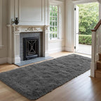 Zentavio Runner Rugs for Hallway 2x6 Shag Soft Bedroom Bedside Rugs Non Slip Fluffy Carpet for Kids Girls Boys Home Decor Aesthetic Dorm Nursery Grey