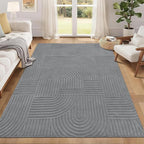 Pauwer 5x7 Washable Area Rugs for Living Room Modern Grey Solid Color Soft Fluffy Rugs for Bedroom Non Slip Boho Accent Indoor Mat Floor Carpet Cover for Kids Room Dining Room Kitchen Office