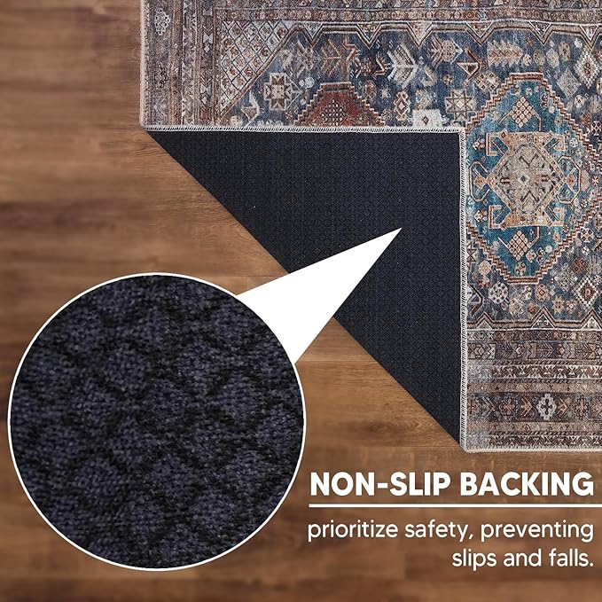 Keen Home Design 2x3 Rug - Machine Washable Entry Rug with Non-Slip Backing, Ideal for Enteryway, Kitchen, Bathroom, Laundry Room - Vintage, Easy Clean, Durable, Low Pile - (2' x 3')