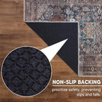 Keen Home Design 2x10 Rug - Machine Washable Runner Rug with Non-Slip Backing, Ideal for Hallway, Entryway, Kitchen, Laundry Room - Vintage, Easy Clean, Durable, Low Pile - (2'6" x 10')