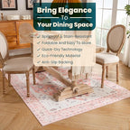 Istana 5x7 Area Rug - Pink Rugs for Living Room 5x7 - Foldable Rugs for Bedroom - Stain Resistant Washable Rug - Eco-Friendly Boho Area Rugs - Easy to Clean Living Room Rug