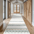 BESTSWEETIE 2x10 Area Rugs for Living Room Washable Moroccan Farmhouse Neutral Geometric Low Pile Non-Slip Soft Print Pattern Rug for Bedroom Kitchen Dining Room Entryway Green/Brown