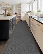 Color&Geometry Large Door Mat 3'x10' Runner Rug with Rubber Backing(Rolled-up NO Creases), Non Slip Washable Hallway Runner Rug, Carpet Runners for Hallway Living Room Bedroom, Grey