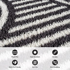 Rugshop Abstract Arch Shag Area Rug Anthracite Dark Gray 4' x 6' Ideal for Small Living Rooms, Offices, or Beside The Bed