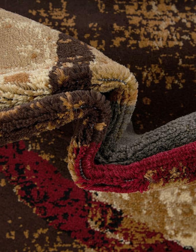 Unique Loom Barista Collection Area Rug - Kouillou (2' 2" x 3' 1" Oval, Multi/Brown)