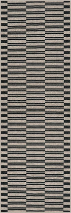 Lahome Striped Easy Jute Entryway Runner, 2x6 Kitchen Mats for Floor Black Rug Runners for Hallways Non Slip Indoor Outdoor Carpet, Farmhouse Non Shedding Floor Carpet for Laundry Porch Corridor
